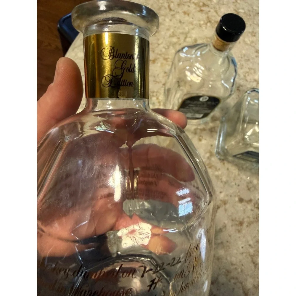 Empty Whiskey Bottle Lot Jack Daniels Heritage Elmer T Lee Blantons Gold Edition